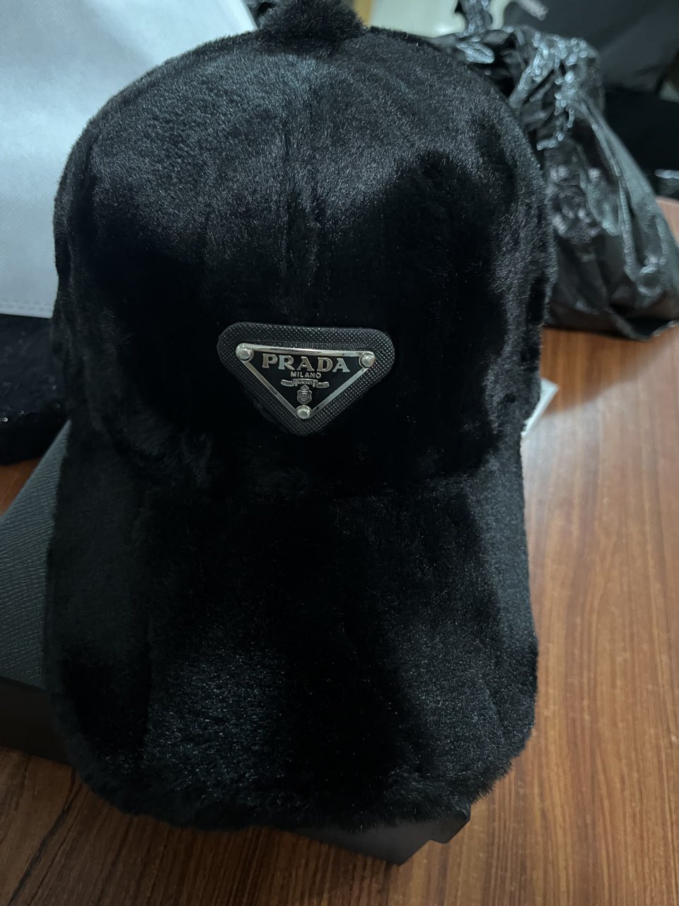 Prada Re-Nylon Faux Fur Baseball Cap [3 styles] -4