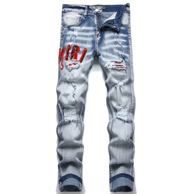 Men's Distressed Ripped Jeans 