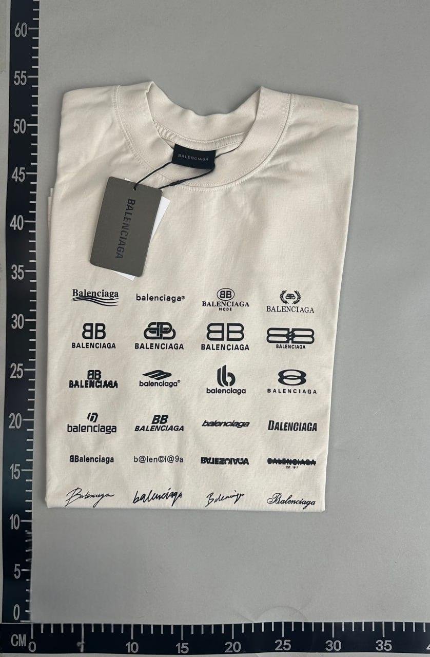  Balenciaga Logo Grid T-Shirt [5 styles] -2