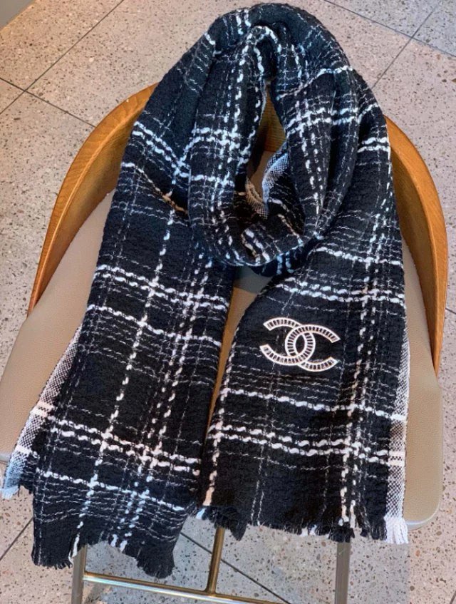 Chanel Tweed Plaid Scarf [4 styles] -3