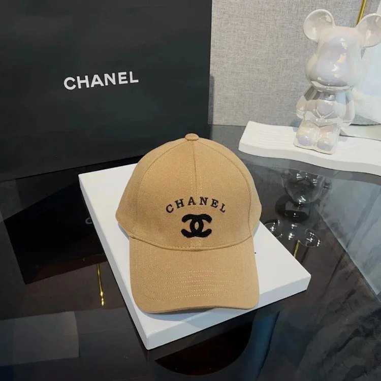  Chanel Summer double C embroidered letters Baita hard top face-showing small duckbill cap（40 styles -3