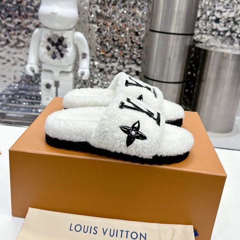 Louis Vuitton Monogram Fluffy Slides [10 styles] -2