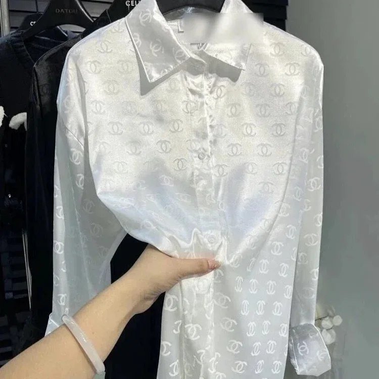   Chanel CC Logo Silk Shirt -3