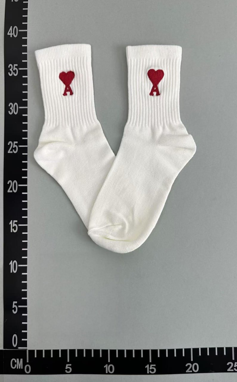  Ami Paris Heart Embroidery Ankle Socks [36 styles] -2